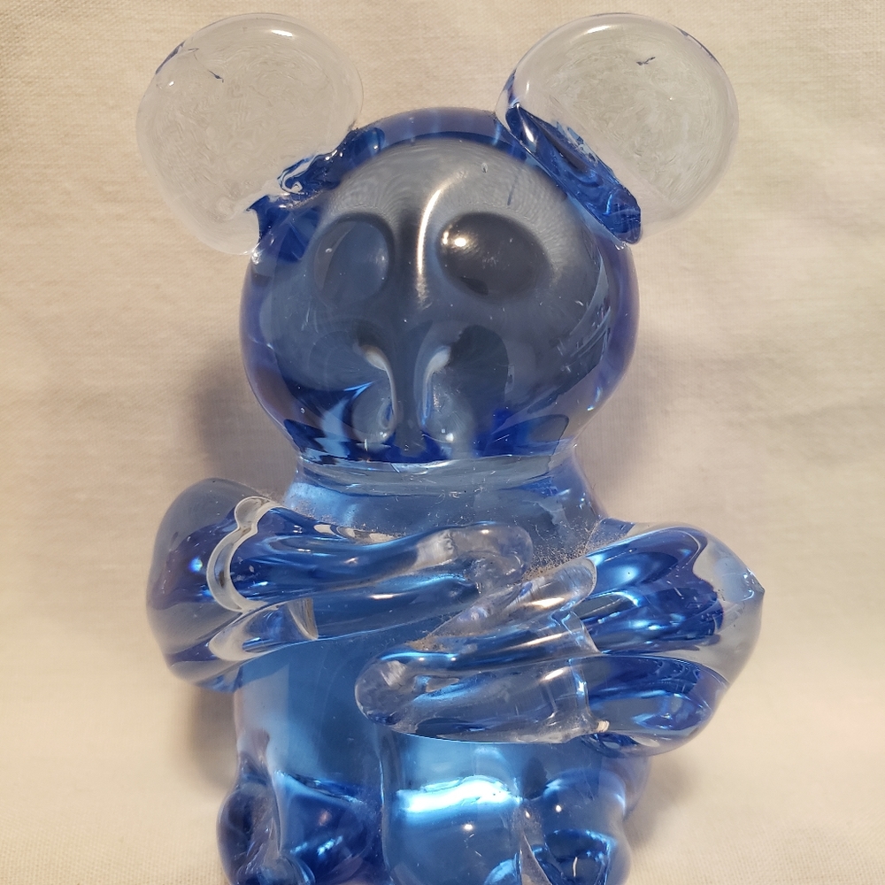 Blue glass bear.